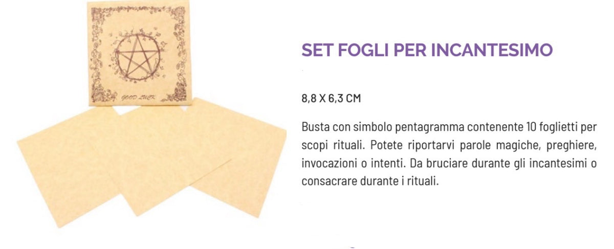 FOGLI PER INCANTESIMI