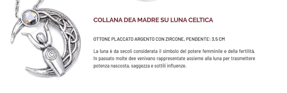 COLLANA DEA MADRE SU LUNA CELTICA
