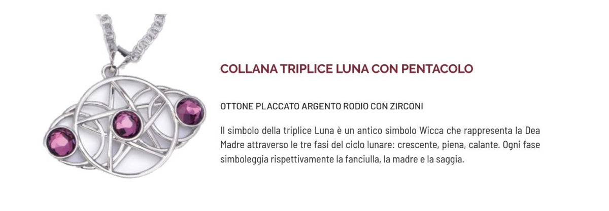 COLLANA TRIPLICE LUNA CON PENTACOLO