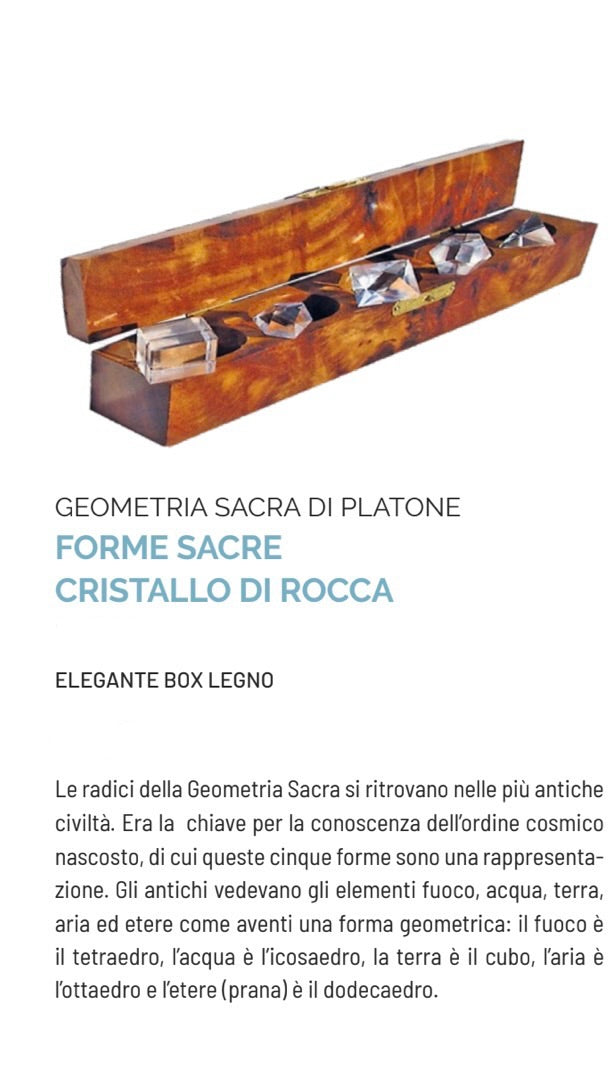 GEOMETRIA SACRA DI PLATONE FORME SACRE IN CRISTALLO DI ROCCA